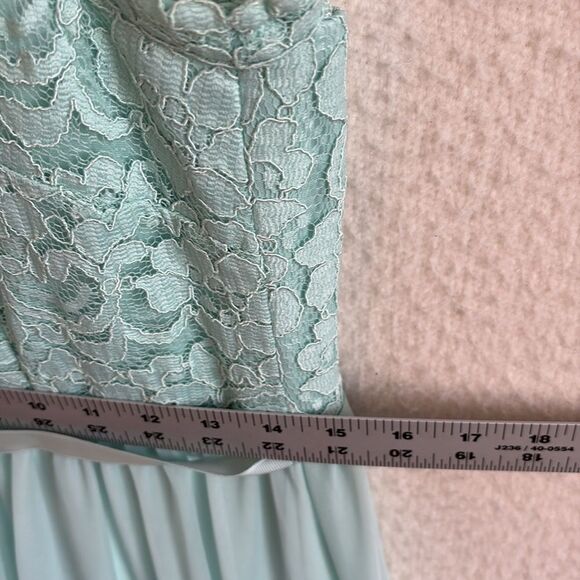 Davids Bridal Short One Shoulder Corded Lace Dress F15711 Womens Size 10 Mint - Picture 4 of 7